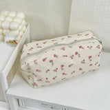 Popxstar Cute Multifunctional Floral Pen Bag Student Cartoon Stationery Bag Large Capacity Pencil Case Stationery Organizer School Office