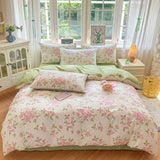 Popxstar  Floral Printed Duvet Cover 1Piece- 100% Cotton Luxury Bedding, Pre-Washed for Softness, for Bedroom Decor - Zipper Closure