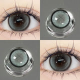 Popxstar 1Pair Colour Contacts Lenses Circular Natural Gray Blue Eye Lenses Myopia Beauty Pupil Black Eyes