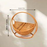 Popxstar  Cat Hammock with Bracket Indoor Hanging Pet Beds for Cats and Small Pets Weight Bearing 6.61 Pounds (3 Kilograms) Rattan Design