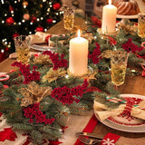 Popxstar 50/1branch Christmas Artificial Berries Stem Red Holly Berry Fake Flowers Plant for Xmas Tree New Year Party Home Decor Ornament