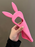 Popxstar  Cute 3D Bunny Rabbit Ear Silicone Phone Case for IPhone 13 14 15 16 Pro Max Japan Ins Funny Cartoon Shockproof Back Cover Case