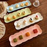 Nordic Relief Breakfast Plate Cake Rectangular Dim Sum Plate Creative Flat Plate