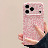 Lovely Pink Leopard Pattern Lens Protection Phone Case for IPhone 14 15 16 Pro Max Shockproof Cover for Iphone 17 Pro Air Case
