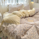 popxstar Korean Style Bedding Set with Pillowcase bed sheet Single Full Size Bed Linen Duvet Cover Set Queen/King Double Comforter Cover