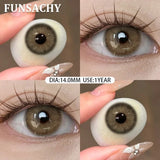 1 Pair Color Brown Contact Lenses for Eyes Yearly Natural Looking Cosmetic Eyes Lenses Cosmetic Beauty Women Lenses