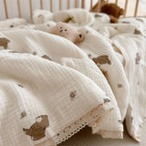Popxstar Baby Camellia Rose Print Muslin Blanket Quilt for Summer Infant Floral Muslin Comforter Napping Cover for Baby Bedding Quilts
