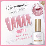 Popxstar 10ml Rainbow Purple Water Light Cat Magnetic Gel Nail Polish Shining Sliver-light Holographics Semi Permanent UV Gel