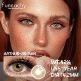 Popxstar  2pcs Color Brown Contact Lenses for Eyes Fashion Natural Gray Softlens Eye Makeup Contacts Yearly Cosmetic Color Lens
