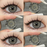 Popxstar  1 Pair 0~-6.00 degree Myopia Lenses Colored Contact Lenses with Prescription Lenses with Degree Green Lenses blue lenses