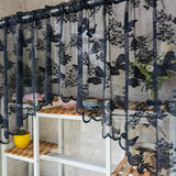 Popxstar  1PC Black Lace Butterfy Curtain for Kitchen Sheer Voile Drape Cabinet Door Bay Window Hotel Pocket Blinds #E