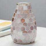Popxstar  Pastel Mosaic Glass Vase for Hydroponic Pothos & Small Flowers - Modern Home/Office Desk Decor with Minimalist Artistry
