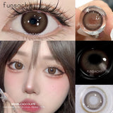 Popxstar  1 Pair Big Eyes Colored Contact Lenses Natural Brown Eyes Lens Gray Pupils Eyes Makeup Korean Style Contact Yearly Use
