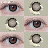 Popxstar  1 Pair Color Contact Lenses Beauty Eyes Pupils Fashion Makeup Beauty Cosmetics Soft Green Natural Brown Lens Yearly Use