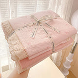 Popxstar  Ins Princess Bedding Set Floral Duvet Cover Set Flat Sheets Set Single Twin Double Size Bed Linen Set Back To School Season