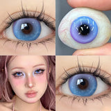 Popxstar  Colored Contact Lenses for Eyes with Degree Natural Brown Pupils Fashion Lens Green Eyes Contacts Lenses Yearly 2pcs/pair