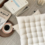 High-end tatami round dining chair strap chair cushion Japanese simple white square seat cushion sedentary