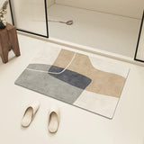 Popxstar Absorbent Bath Rug Mat Bathroom Non-slip Area Bath Rug Home Decor Cream Beige Stripes Area Rugs Toilet Entrance Diatom Mud Mat
