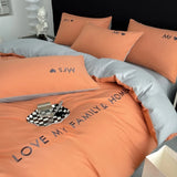 Popxstar  Nordic Luxury Egyptian Cotton Bedding Set King Queen Double Twin Size with Sheet Duvet Cover Pillowcases 1/2 People Bed Linens