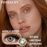 Popxstar  1pair New Blue Lenses Colored Green Contact Lenses for Eyes Brown Eyes Soft Contacts Lens Yearly Gray Lens Green Pupils