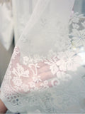 Popxstar White Lace Floral Embroidered Semi Sheer Curtain 1 Pcs