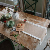 Popxstar Table Runners Farmhouse Rustic Natural Jute Lace Vintage Country Wedding Birthday Thanksgiving Christmas Party Table Decoration