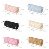 Multifunctional Large Capacity Pen Bag Soft Quilted Stationery Storage Bag Candy Color Portable Pencil Case School