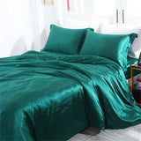 Popxstar High-end Blending Natural Mulberry Silk Bedding Set Luxury Satin Silky Queen Size Duvet Cover Set with Sheets King Size Bed Set