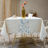 Popxstar Floral Pattern Tablecloth for Dining Table,Dust Proof Spillproof Soil Resistant Cotton Linen Rectangle Table Cover