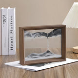 Wooden Frame 3D Sandscape Moving Sand Art Picture Quicksand Hourglass Craft Square Flowing Sand Painting Office Home Decor Gifts