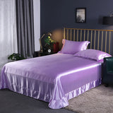 Popxstar Luxury Natural Mulberry Silk Bed Sheet Set or Only A Bedsheet High-end Stain Queen Ruffles Bed Sheet and Pillowcase Bed Linens