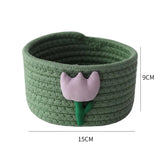 Flower element sundry items storage basket cotton thread woven bedroom living room household dormitory desktop decoration