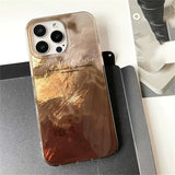 Korean Retro Gradual Gradient Aurora Iceberg Pattern Phone Case for iPhone 17 11 12 13 14 15 16 Pro Max XS XR 7 8 Plus 16e Cover