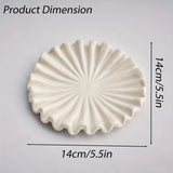 Popxstar Ceramic Ruffle Jewelry Tray Decor Tray High-grade Earrings Necklaces Jewelry Bowl Coffee Table Organizer Jewelry Display Plate