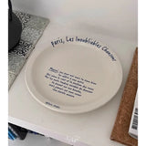 Popxstar Ele White Cerc Western Dinner Plate with  Knot Simple Design Oval ape Fi Plate Home Use Cake Serving Di