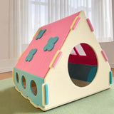 Popxstar  Cute Dopamine Cat's House Multi-hole Breathable Pet Castle House Felt Material Cat Bed Detachable Wear-resistantcat Accessories
