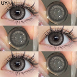 Popxstar  0~600 Myopia Black Lenses Gray Lenses Korean Style Big Eyes Lens Colored Contact Lenses with Degree Prescription Contacts