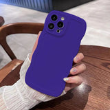 Popxstar Solid Color Wave Lens Protection Phone Case For iPhone 11 12 13 14 15 16 Pro Max 7 8 Plus SE 2020 2022 X XSMax XR Soft TPU Cover