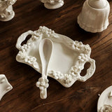 Popxstar  Heavy Industry Hand Made Breakfast Dim Sum Plate Antique Decoration European Style Double Ear Plate Fruit Dessert Tray