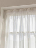 Popxstar French Romantic Vertical Shutter Screen Whtie Sheer Curtain Hook and Loop Fastener
