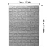 Popxstar 70cmx1m/2m/3m/5m/10m Wallpaper Brick 3D Wall Sticker Foam Self Adhesive DIY Living Room Decor Waterproof Paper
