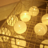 Popxstar Battery Colorfull Cotton Garland 4cm LED Balls Christmas String Holiday Lights for Home Decoration Wedding Fairy Bedroom Decor