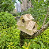 Popxstar  Wooden Bird Nest Outdoor Parrot House Weatherproof Bird Feeder Countryside Designed Garden Ornament Breeding Box Quail Cage Toy