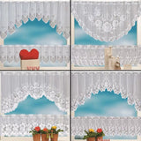 Popxstar 2PCS Lace Coffee Curtain Window Tulle Butterfly Apple Curtains For Living Room Kitchen Treatments Voile Curtain Festival Decor