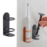 Popxstar Wall-Mounted Electric Toothbrush Holder Holder Punch-Free Razor Holder Storage Shelf Toothbrush Organizer Bathroom Accessories
