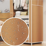 Popxstar Minimalism Fabric Wardrobes Bedroom Plastic Storage Wardrobes Storage Cabinet Dust Proof Foldable Clothing Hanger with Curtains