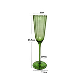 Popxstar  1Pcs Vintage Green Champagne Glass Home Party Goblets Red Wine Cup Wave Pattern White Wine Flute Whisky Cup For Party Wedding