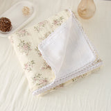 Popxstar Baby Blanket Printed Pure Cotton Baby Muslin Swaddle Blanket Breathable Newborn Quilt Soft Warm Core Children's Quilt 100*100CM