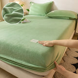 Popxstar Soft Plush Warm Mattress Cover Winter Velvet Material Fitted Sheet Thickened Warm Bed Cover Mattress Protector Multiple Sizes