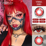 Popxstar  Cosplay Vampire Red Contact Lenses Anime Cosplay Halloween Lenses Cosmetic Colorful Multicontacts White Black Softlens